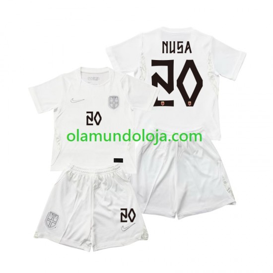Camisola Noruega Antonio NUSA 20 Criança Equipamento Terceiro Copa do Mundo 2026 Manga Curta
